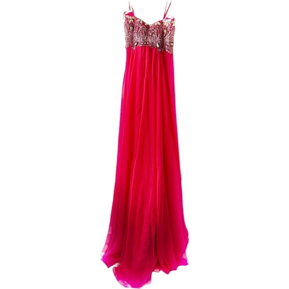 Nina Canacci Dress Home Coming Formal Strapless Sequin and Split Fuchsia Size 2 - Picture 8 of 14